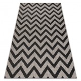 DYWAN SZNURKOWY SIZAL FLOORLUX 20340 silver / black ZYGZAK szary