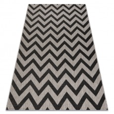 DYWAN SZNURKOWY SIZAL FLOORLUX 20340 silver / black ZYGZAK szary