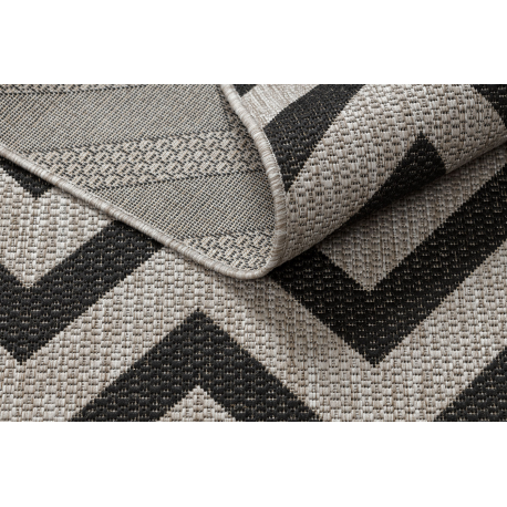 DYWAN SZNURKOWY SIZAL FLOORLUX 20340 silver / black ZYGZAK szary