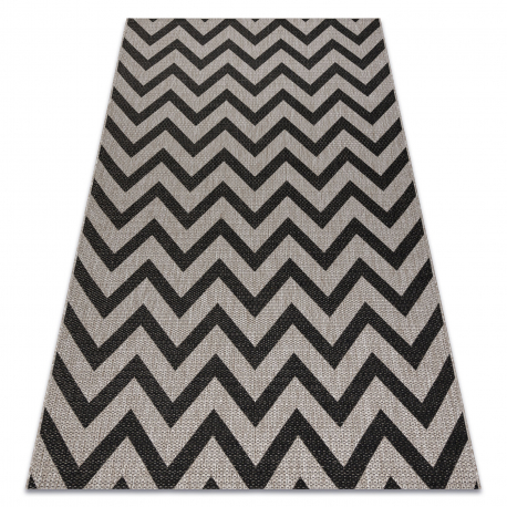 DYWAN SZNURKOWY SIZAL FLOORLUX 20340 silver / black ZYGZAK szary